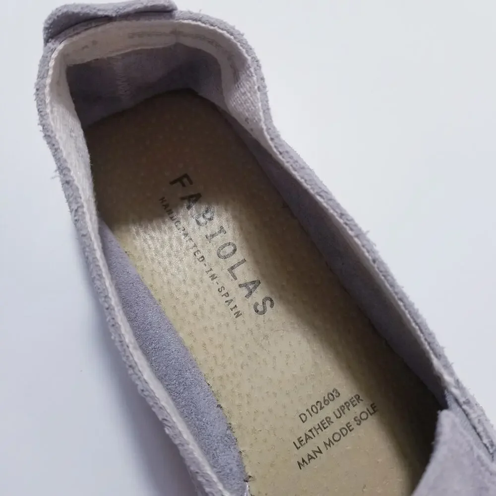 Fabiola Gray Suede leather Slip On Espadrilles Shoes Made in Spain